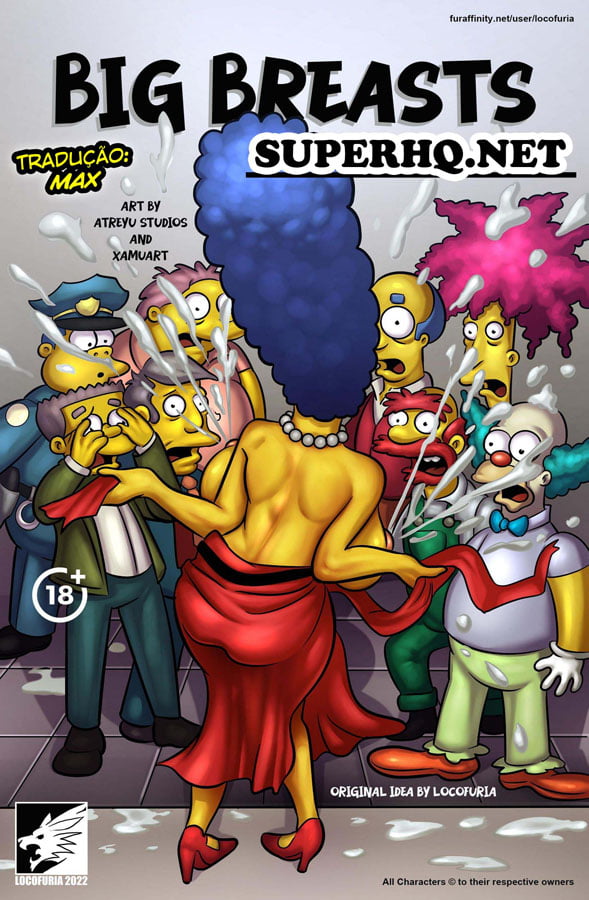 Os Simpsons Porno: Os peitos grandes da Marge antes do sexo