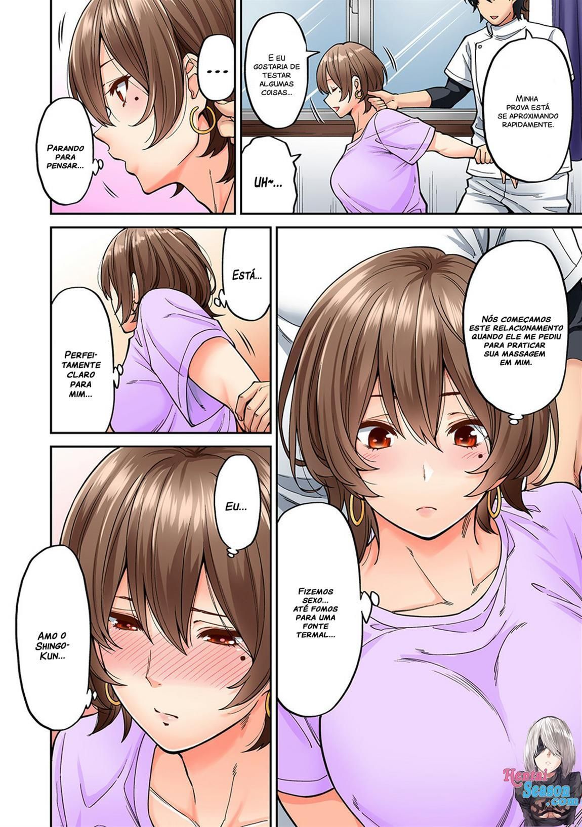 Sakura hentai foi fazer massagem na vizinha e meteu pica